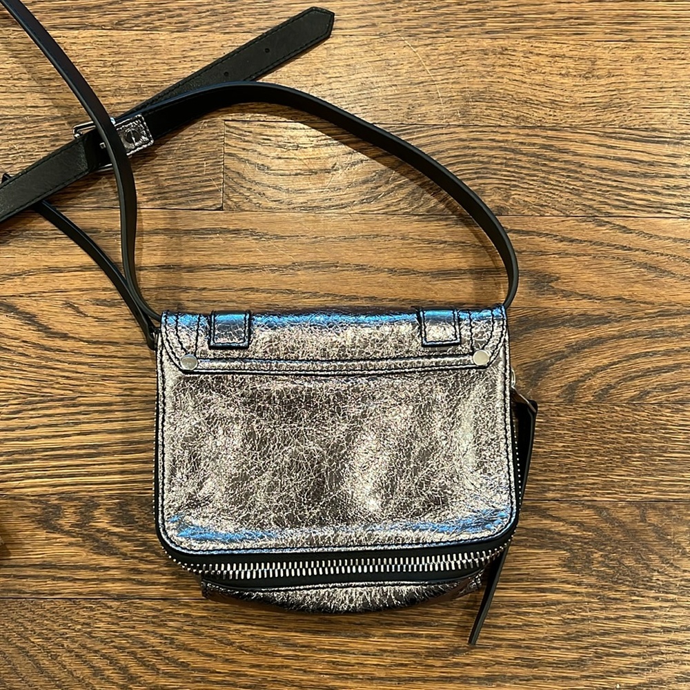 Proenza Schouler Mini PS1 Metallic silver Leather Crossbody Bag - Picture 9 of 16